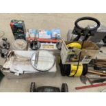 AN ASSORTMENT OF ITEMS TO INCLUDE A MIRROR AND A KARCHER PRESSURE WASHER ETC