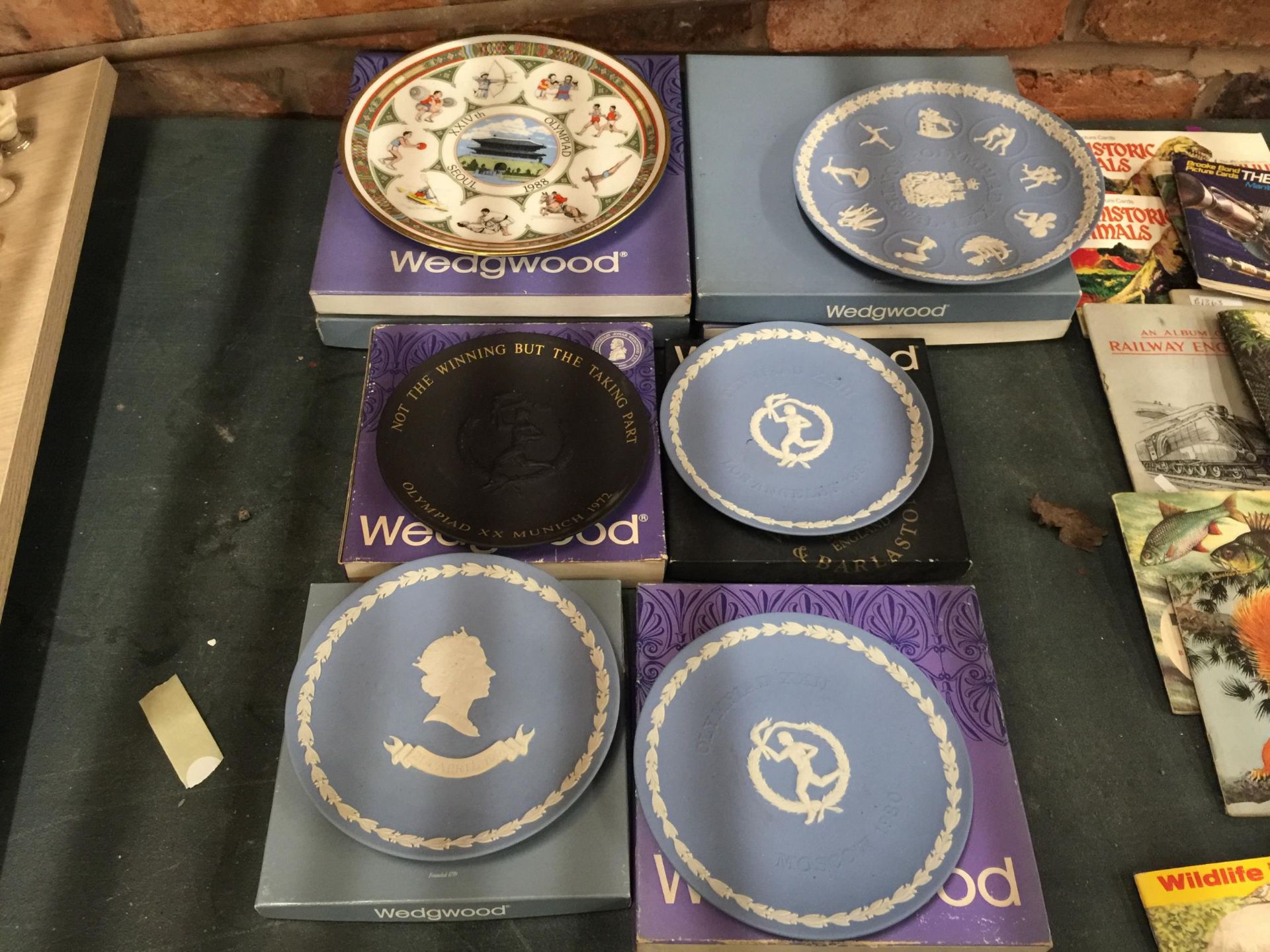 SIX BOXED WEDGWOOD OLYMPIC COLLECTOR'S PLATES