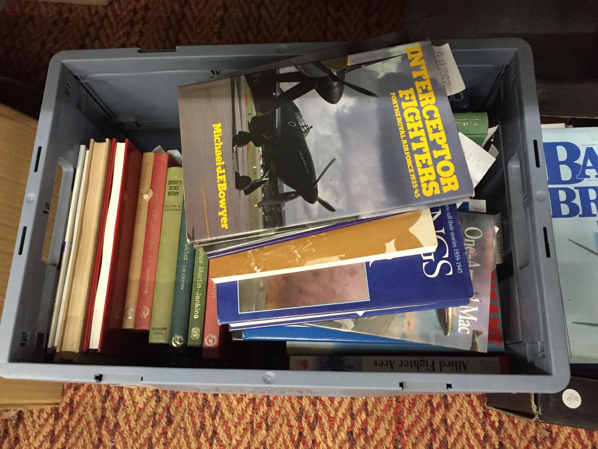 FIVE BOXES OF BOOKS ABOUT MILITARY PLANES AND PILOTS - Image 5 of 6