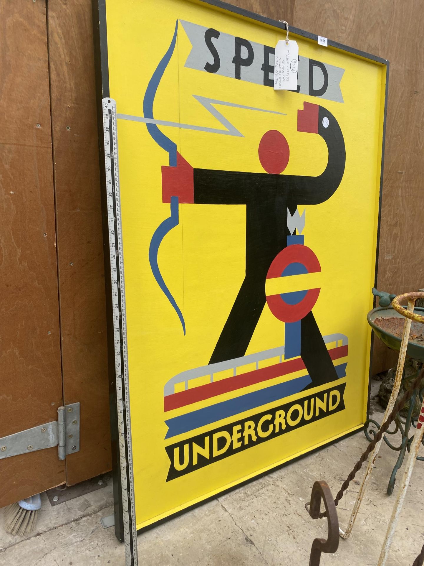 A HAND PAINTED 'METRO SPEED' SIGN (125CM x 97CM) - Image 2 of 3