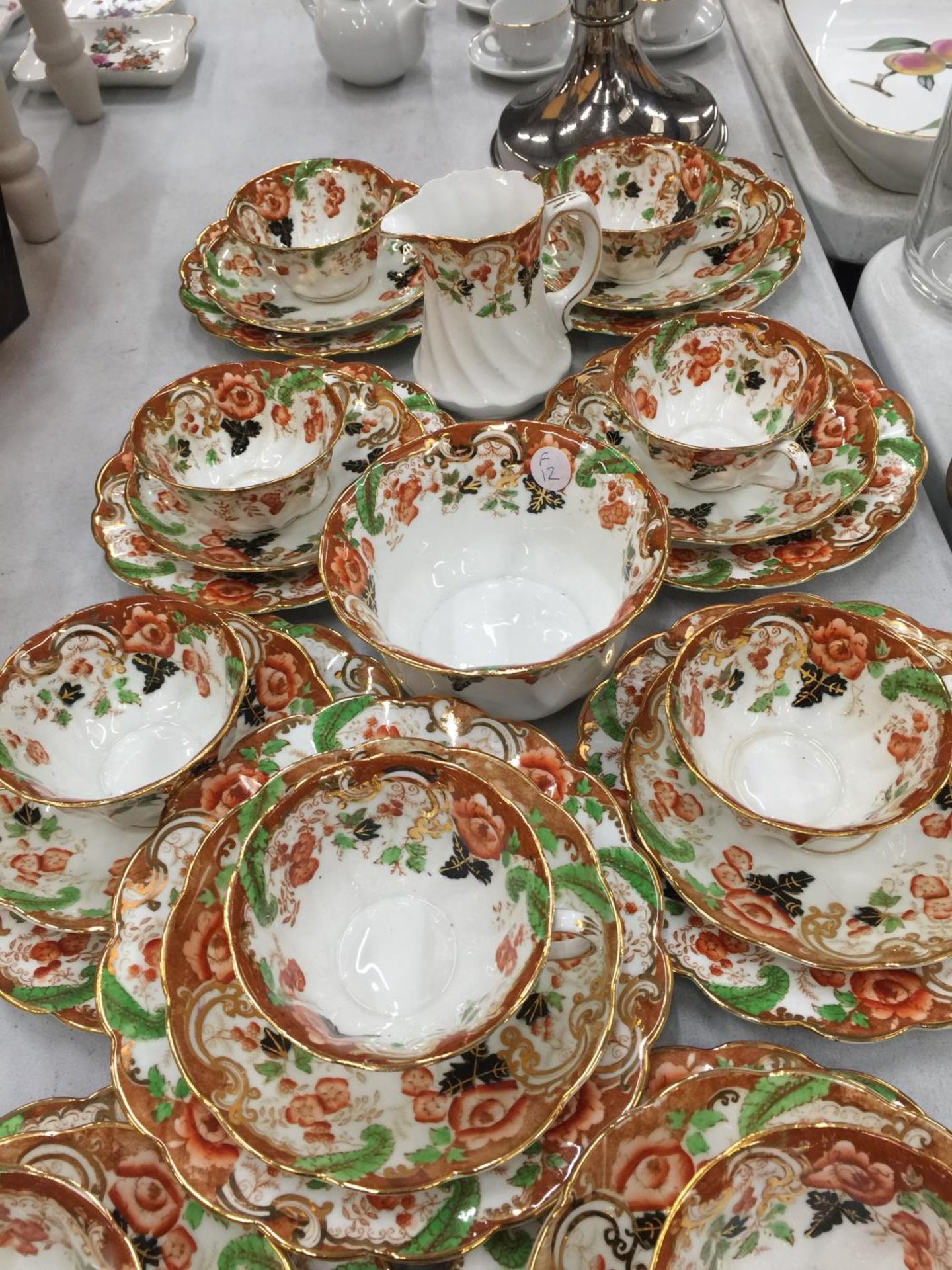 A LARGE QUANTITY OF ROYAL WINDSOR CHINA CUPS, SAUCERS AND SIDE PLATES PLUS A CREAM JUG AND SUGAR - Image 6 of 8