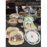 A QUANTITY OF CERAMIC ITEMS TO INCLUDE WEDGWOOD, ROYAL WINTON AND ROYAL DOULTON CABINET PLATES, A