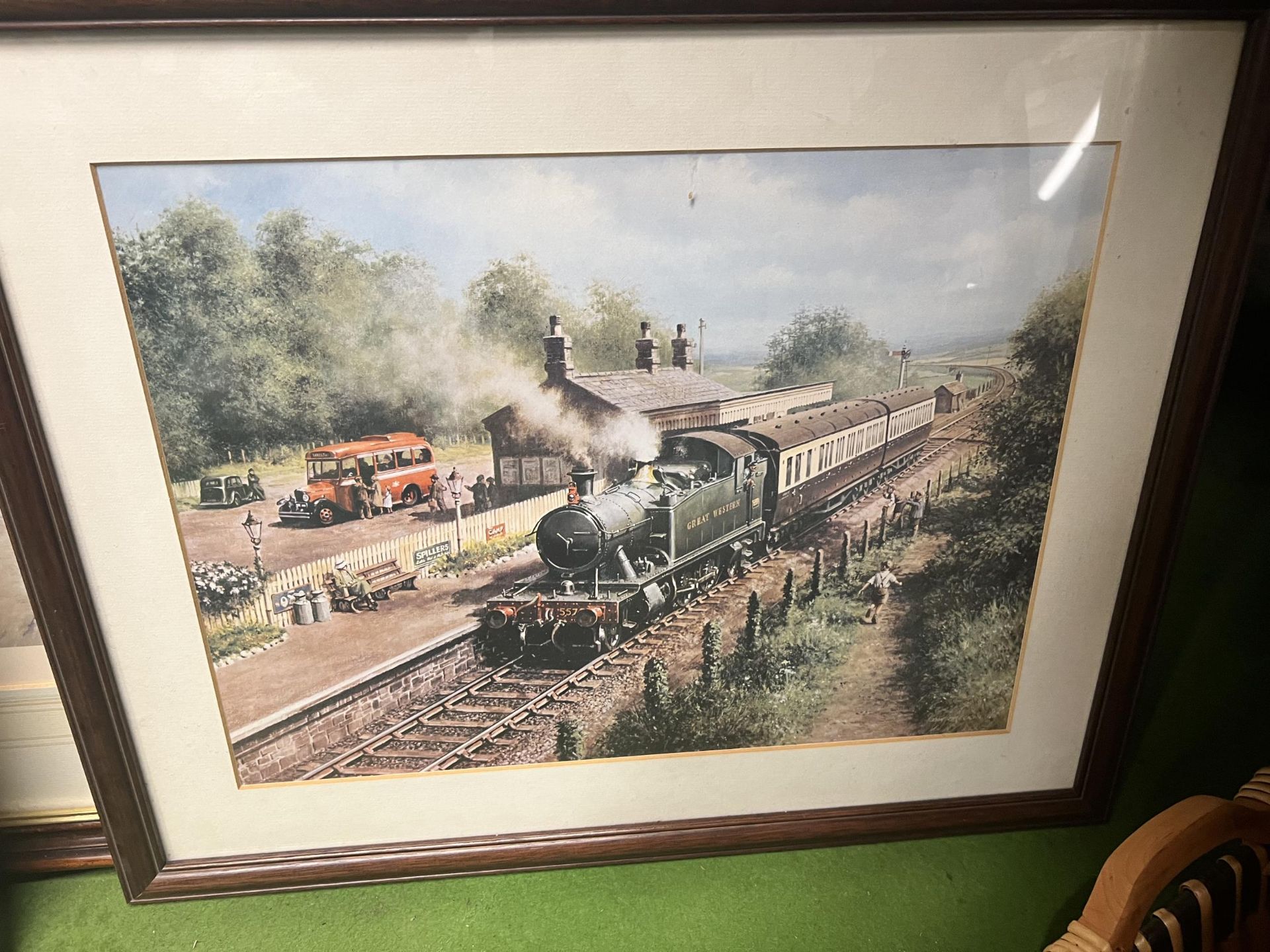 TWO FRAMED PRINTS TO INCLUDE A GREAT WESTERN STEAM ENGINE, 'TILLINGTON FARM' PLUS A TAPESTRY ' - Image 3 of 7