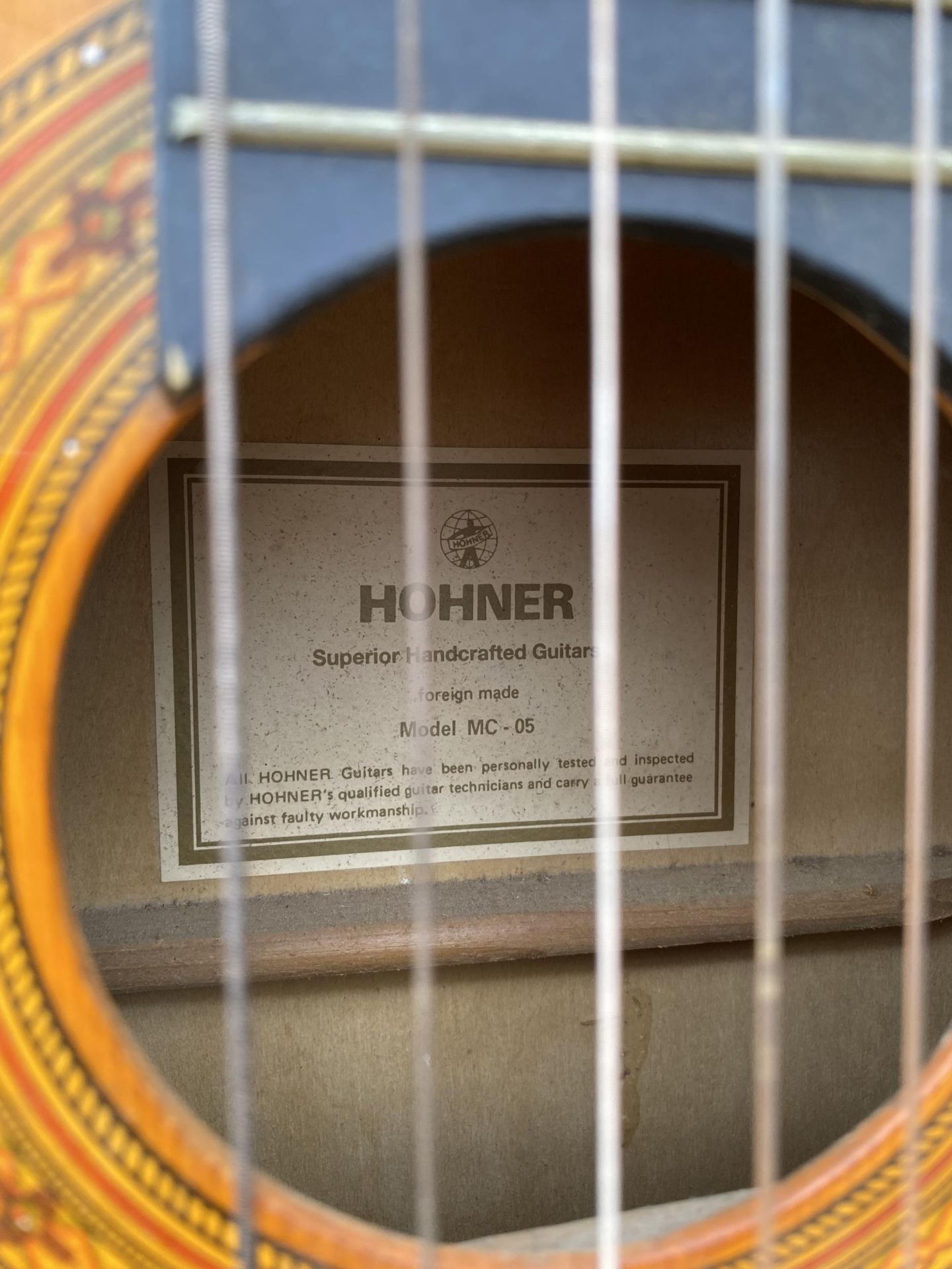 A HOHNER MODELMC-05 ACOUSTIC GUITAR - Image 2 of 2
