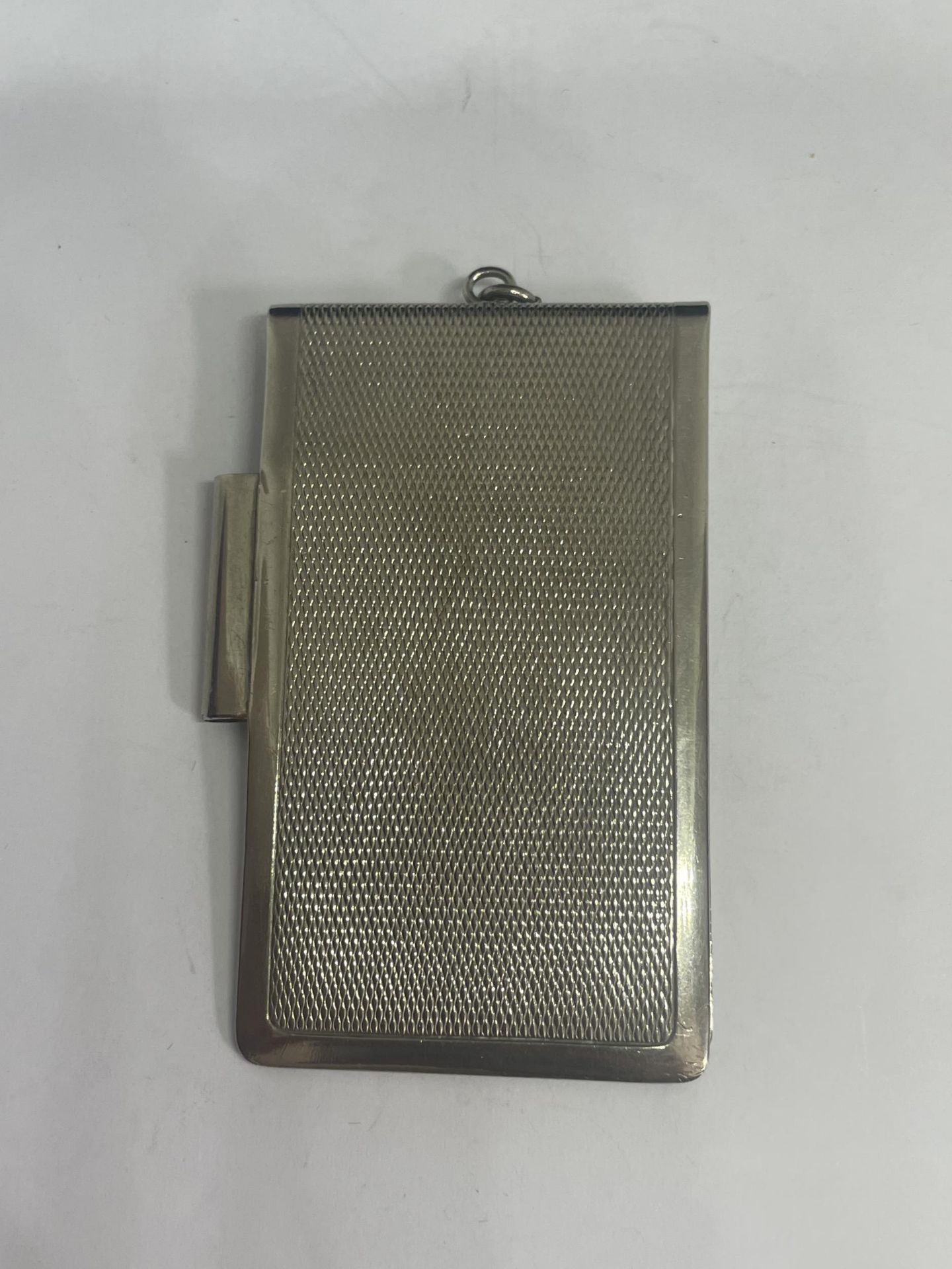 A WHITE METAL CARD CASE WITH PENCIL HOLDER - Image 2 of 2