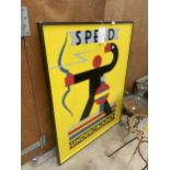 A HAND PAINTED 'METRO SPEED' SIGN (125CM x 97CM)