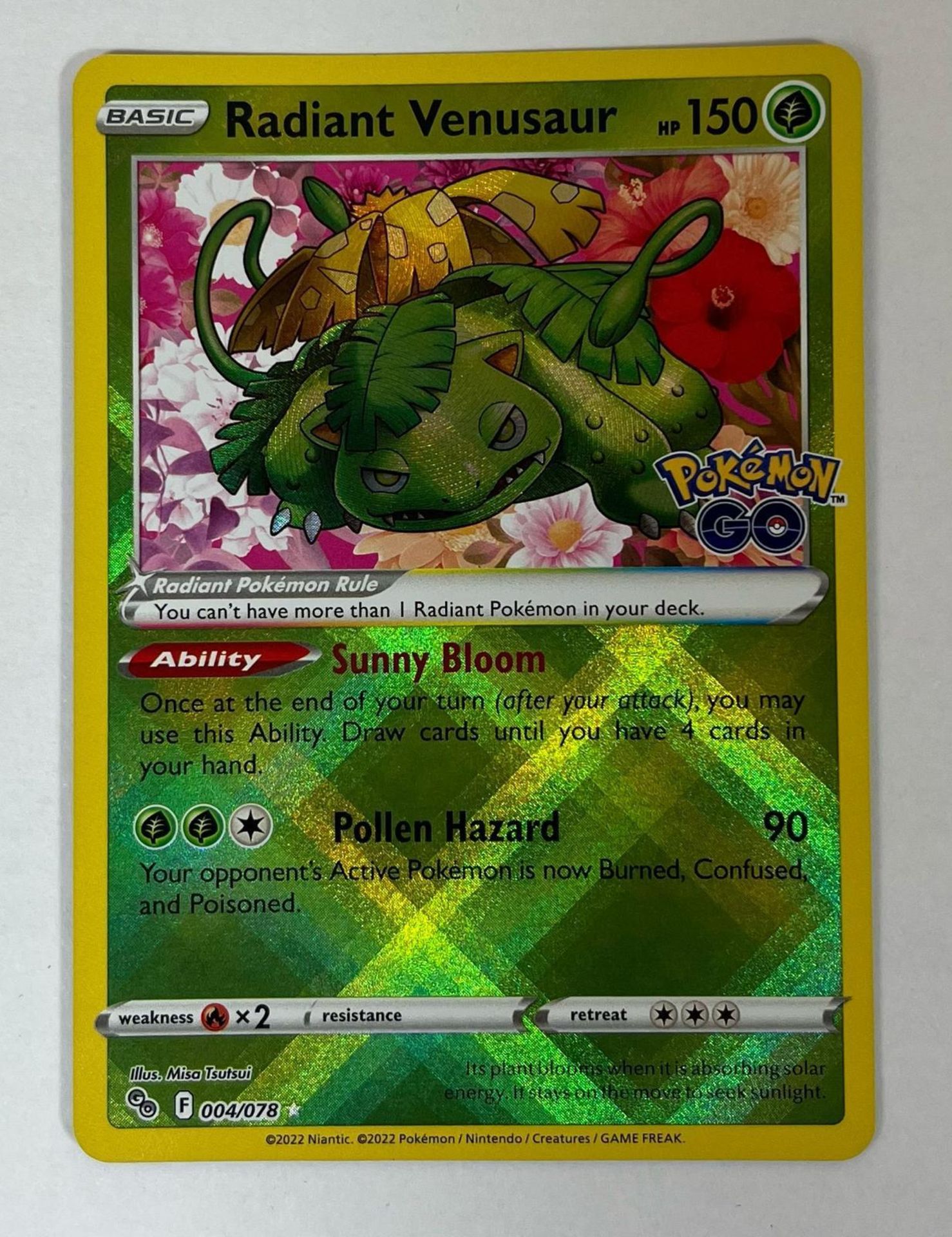 A POKEMON RADIANT VENUSAUR 004/078 RARE HOLO CARD