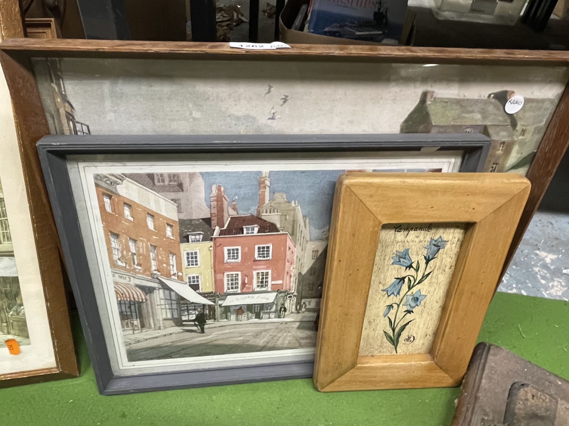 THREE FRAMED PRINTS TO INCLUDE DOCK SCENE