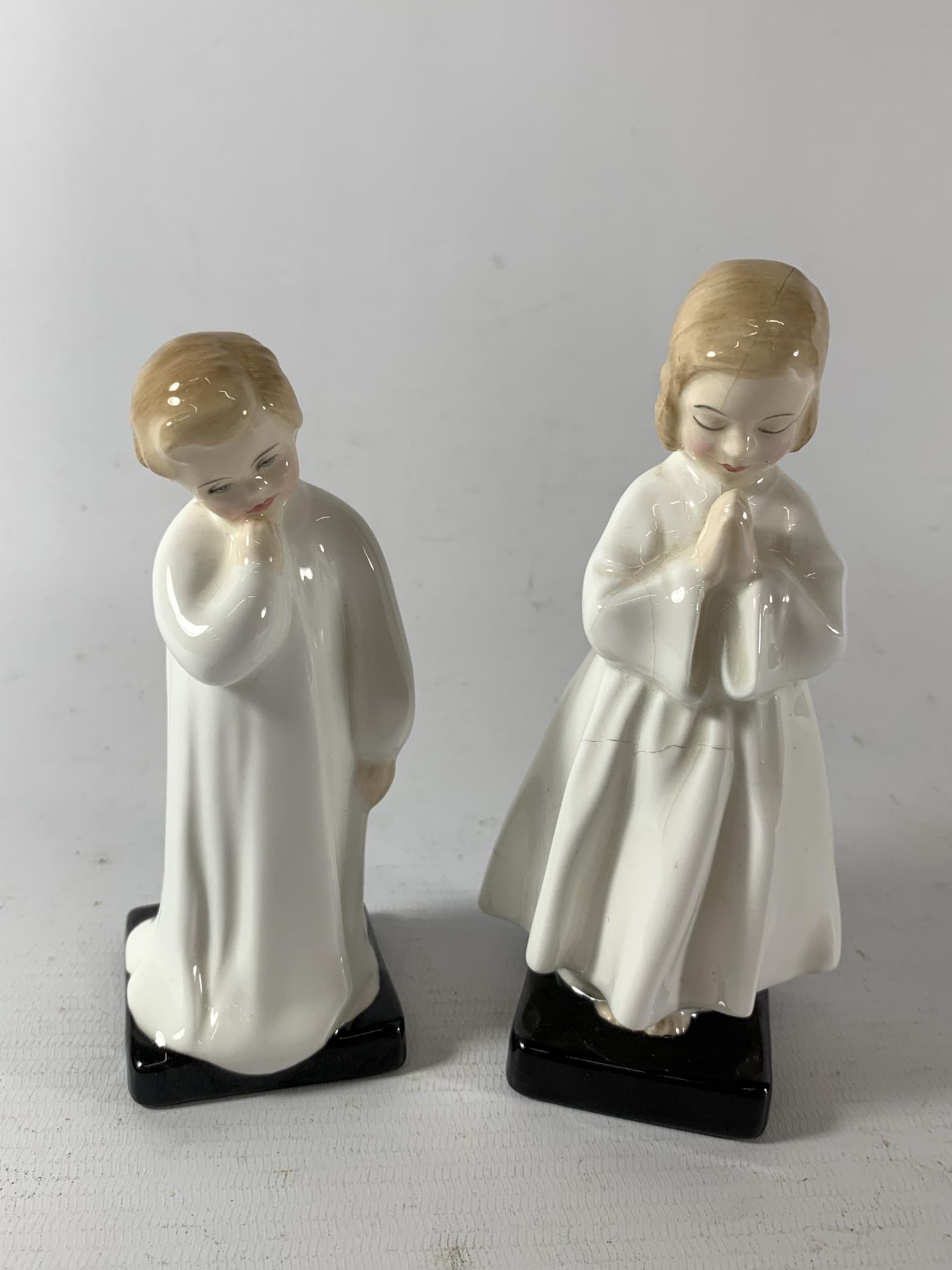 TWO ROYAL DOULTON FIGURES - BEDTIME (A/F) & DARLING