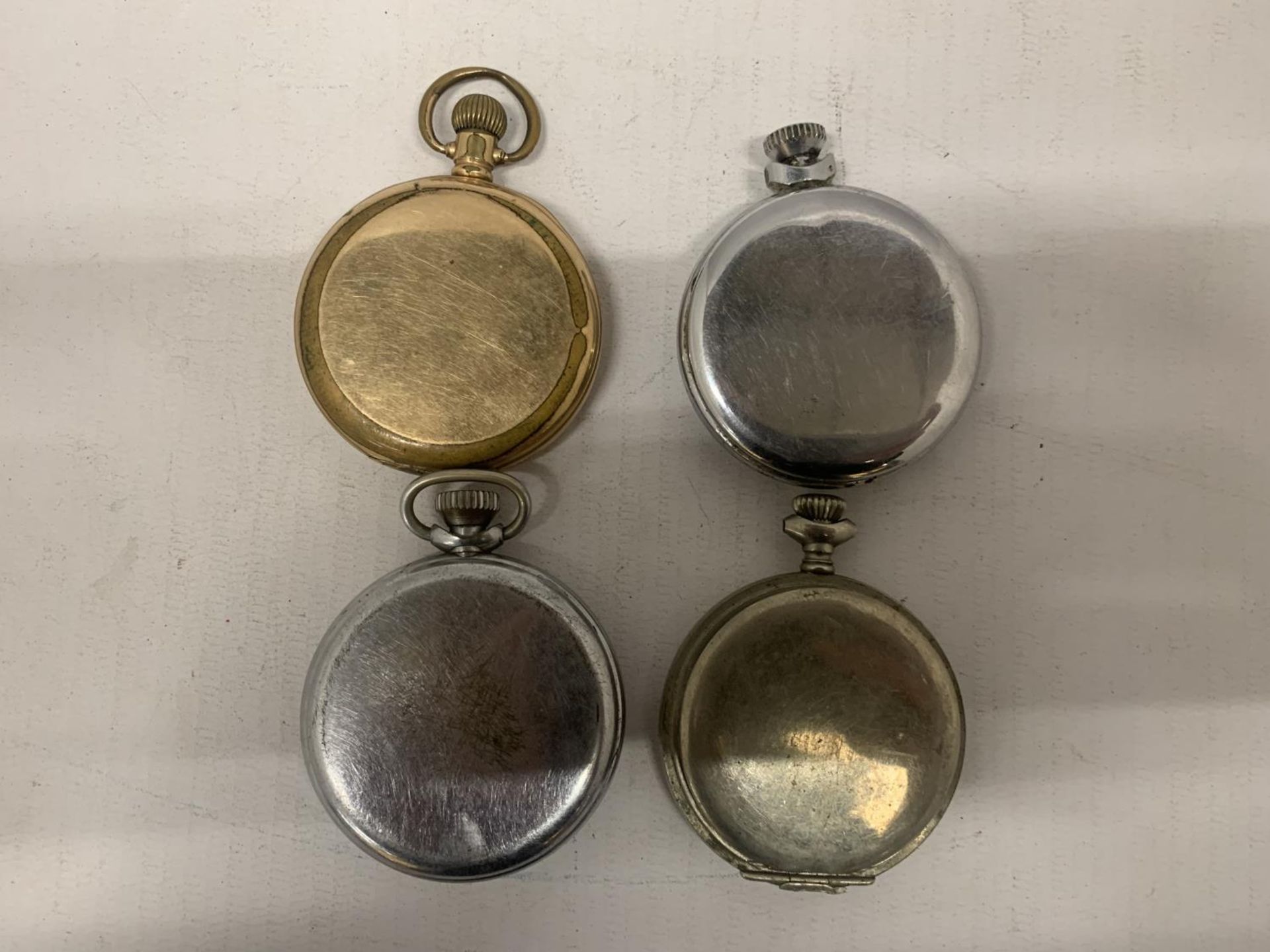 FOUR VINTAGE POCKET WATCHES TO INCLUDE TWO INGERSOLL, A TRENTON-RECORD AND A VULCAIN - FOR SPARES - Image 5 of 5