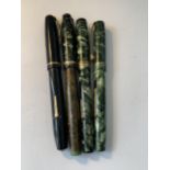 FOUR CONWAY FOUNTAIN PENS