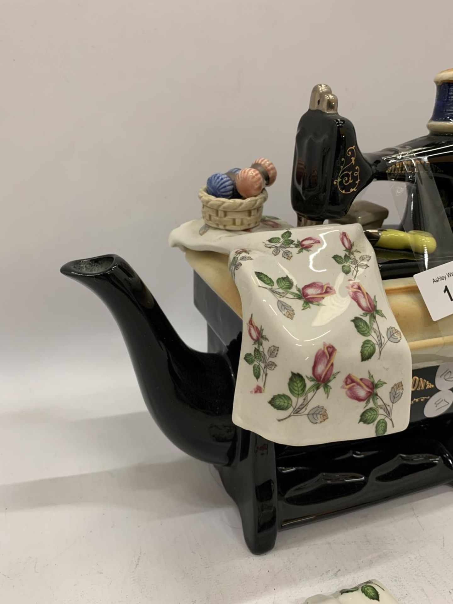 A TEAPOT IN THE GUISE OF A SEWING MACHINE - A/F - Image 2 of 5