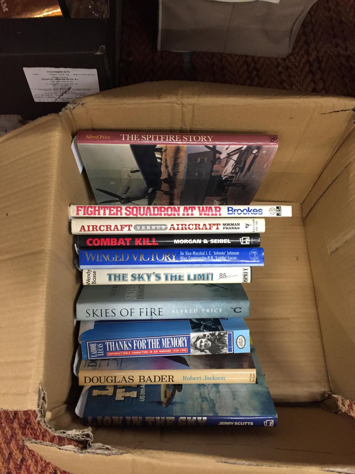 FIVE BOXES OF BOOKS ABOUT MILITARY PLANES AND PILOTS - Image 6 of 6