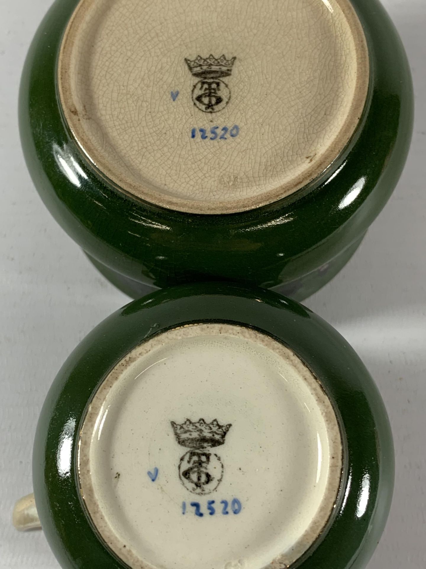 A VINTAGE T.G GREEN SUGAR BOWL AND CREAM JUG - Image 3 of 3