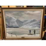 A JOESPH IORWERTH CHESTERS RCA OIL ON CANVAS WINTER SCENE LLYN OGWEN, DATED 1974