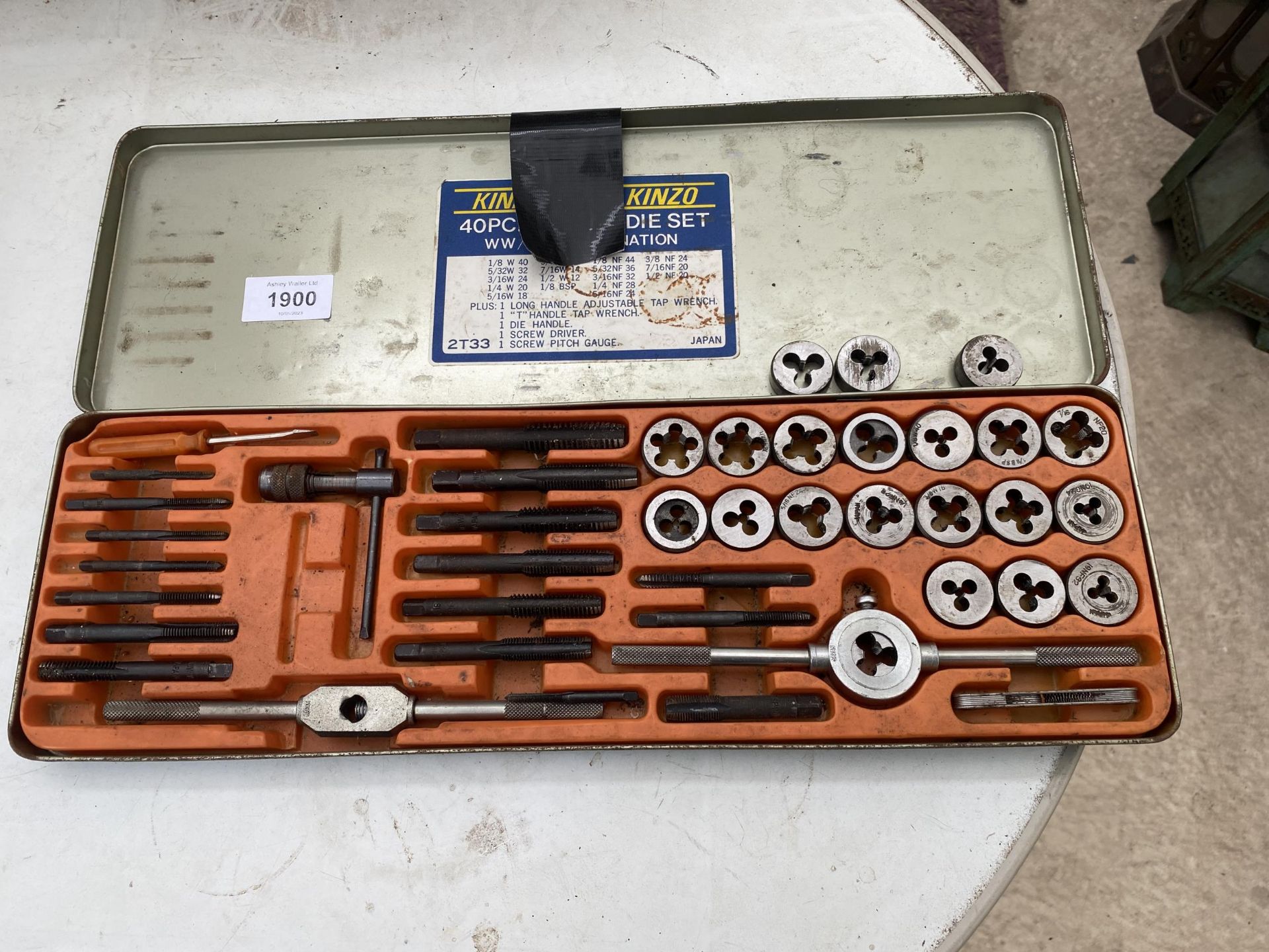 A COMPLETE KINZO TAP AND DIE SET