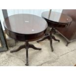 A PAIR OF 19.5" DIAMETER REPRODUCTION DRUM TABLES