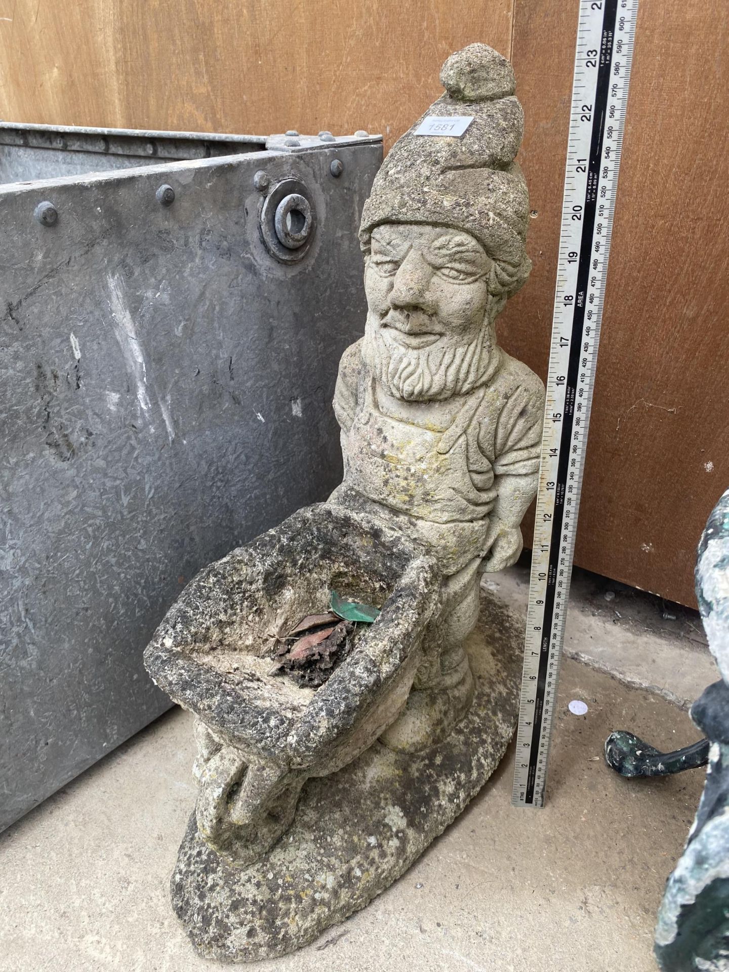 A RECONSTITUTED STONE GARDEN GNOME PLANTER - Image 2 of 2