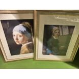 TWO FRAMED PRINTS OF YOUNG LADIES