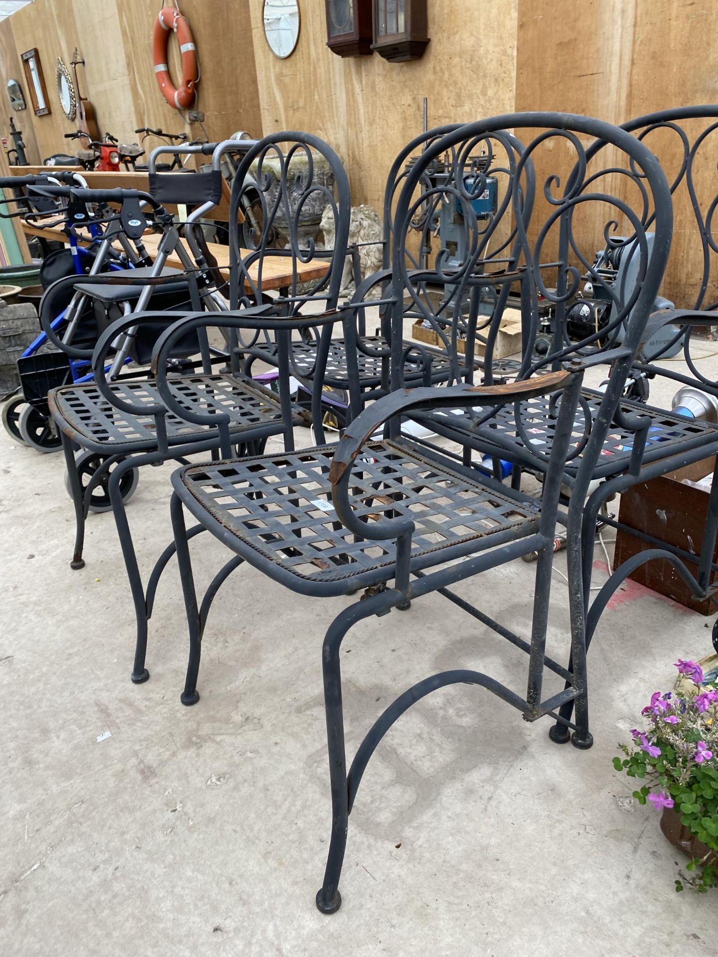 FOUR METAL FOLDING BISTRO CHAIRS - Image 2 of 2