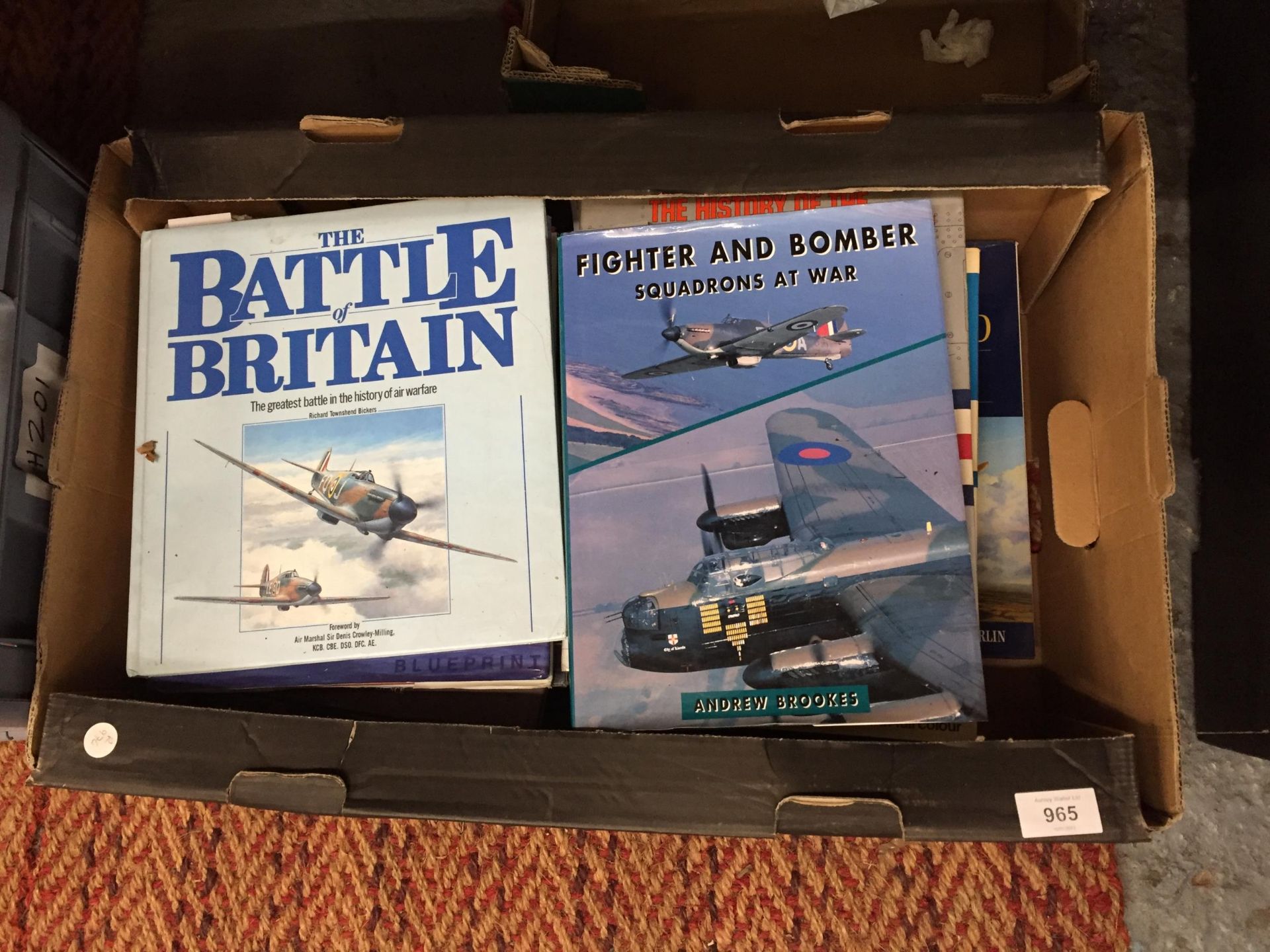 FIVE BOXES OF BOOKS ABOUT MILITARY PLANES AND PILOTS - Image 4 of 6