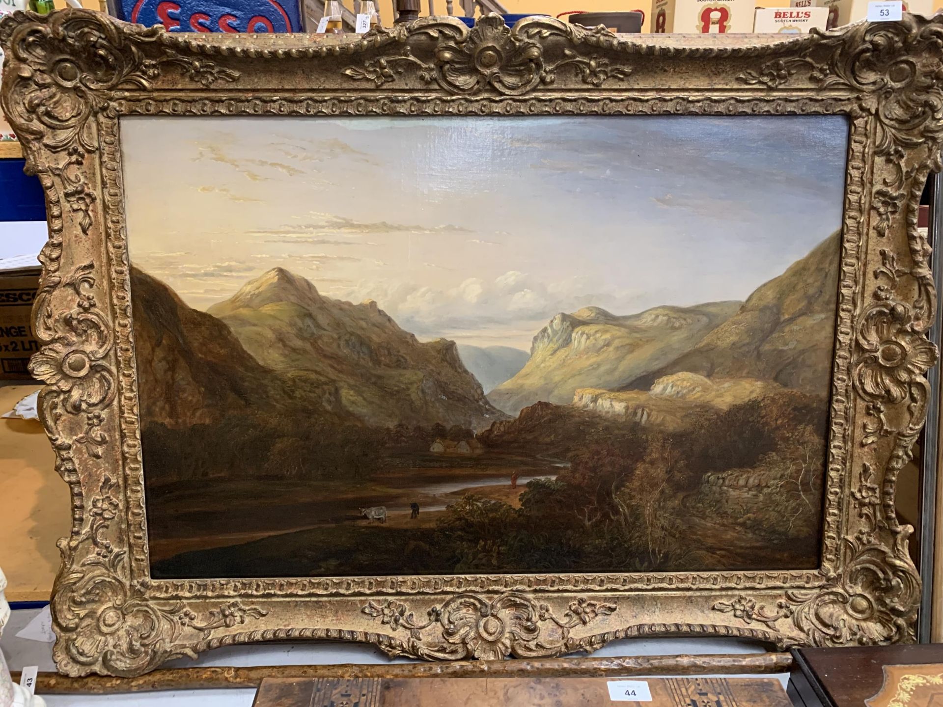 A LARGE GILT FRAMED OIL ON CANVAS BY HENRY G DUGUID 'GLENME' - SOLD AS LOT 108 AT SOTHEBYS ON 14.