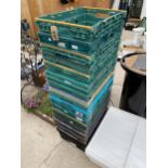 A LARGE QUANTITY OF STACKING BREAD TRAYS