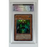 A GRADED YU-GI-OH! CARD - 2003 KOREAN MAN EATER BUG HOLO - GRADE 9