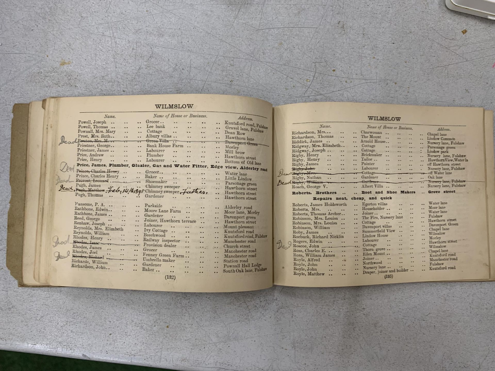 AN ALDERLEY, ALDERLEY EDGE AND WILMSLOW 1888 DIRECTORY BOOK - Image 6 of 7
