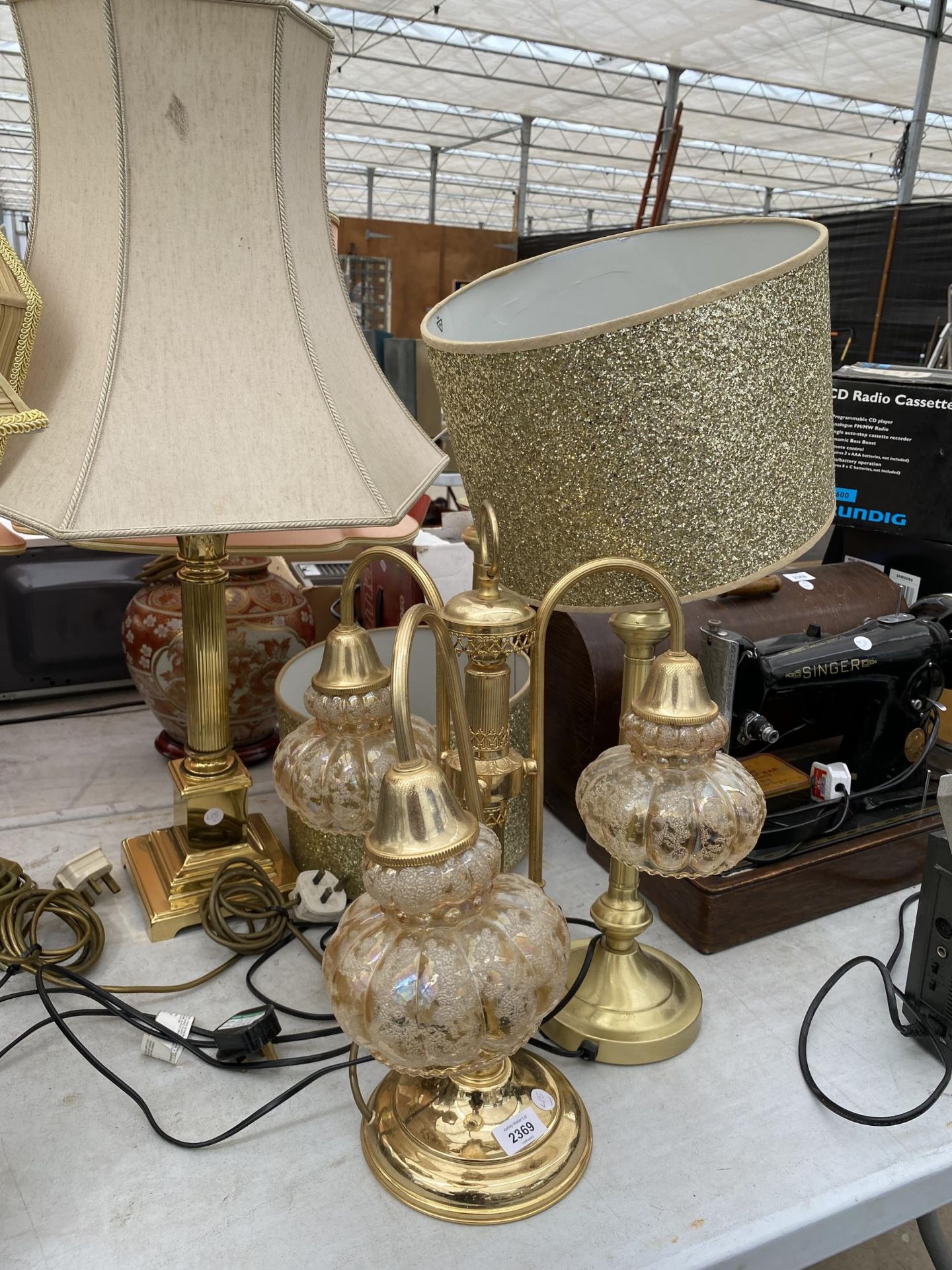 TWO DECORATIVE TABLE LAMPS