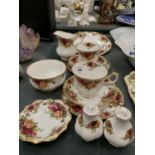 AQUANTITY OF ROYAL ALBERT 'OLD COUNTRY ROSES' TO INCLUDE CUPS, SAUCERS, PLATES, CREAM JUG, SUGAR