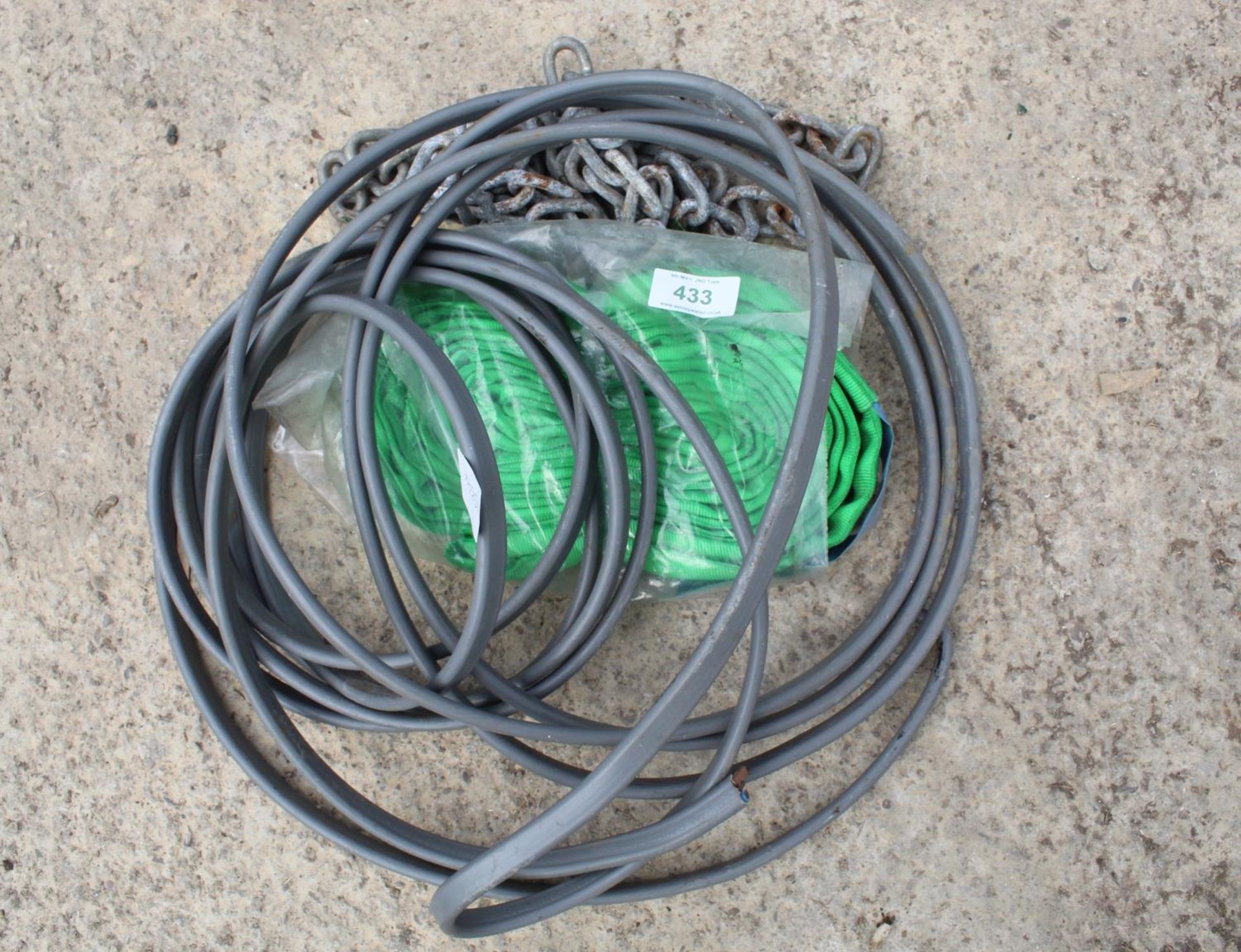 10M CHAIN & 2T 3M SLING & 10M ELECTRIC CABLE - NO VAT