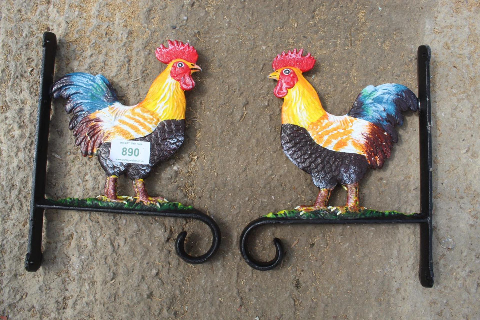 2 COCKEREL HANGERS + VAT