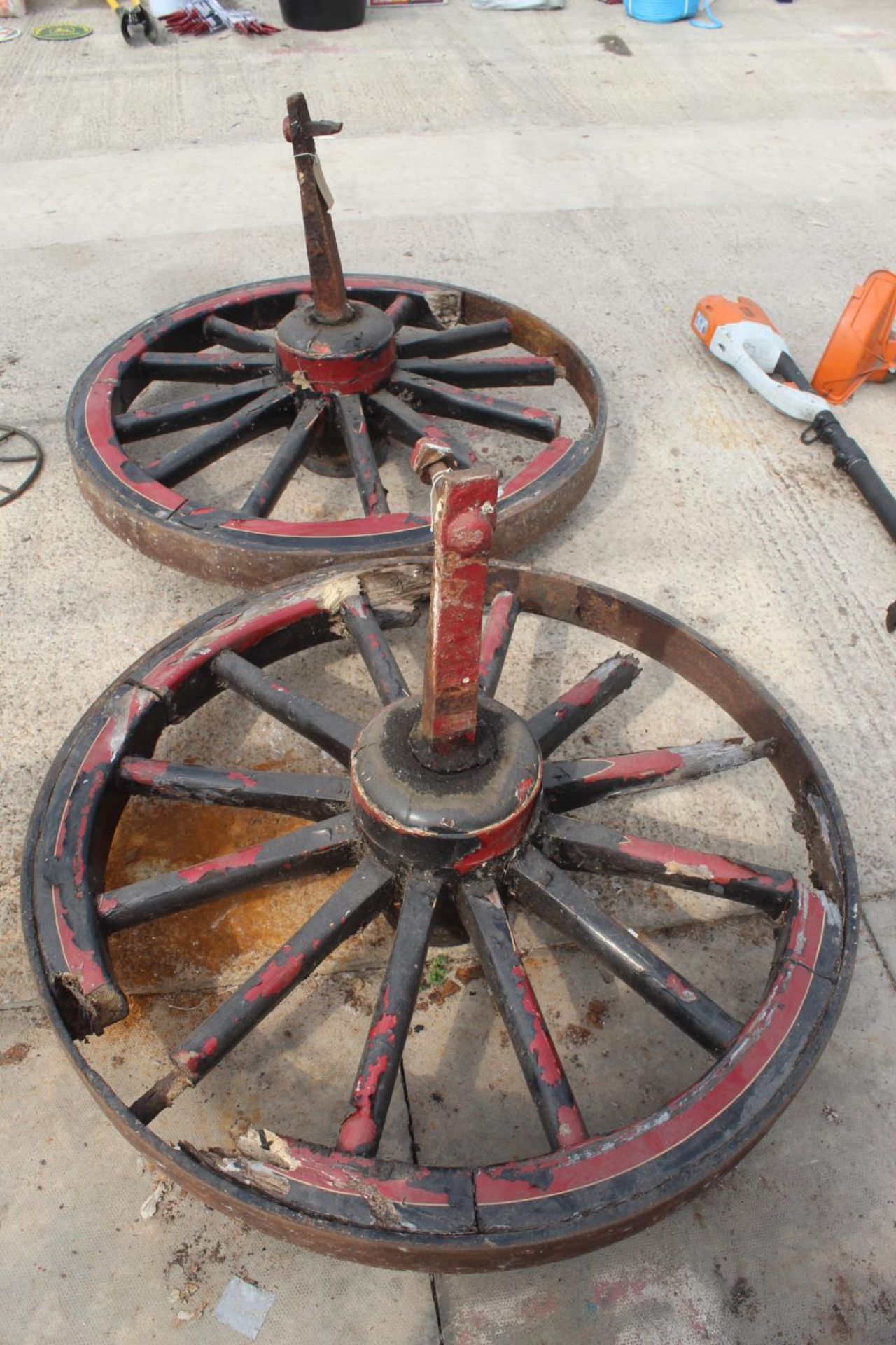 TWO CART WHEELS - NO VAT - Image 2 of 2