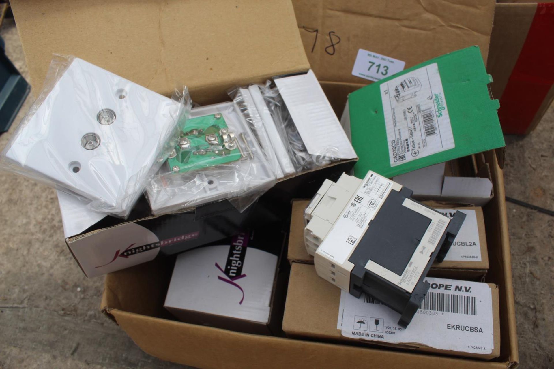 BOX OF ELECTRICAL PARTS (NEW) + VAT