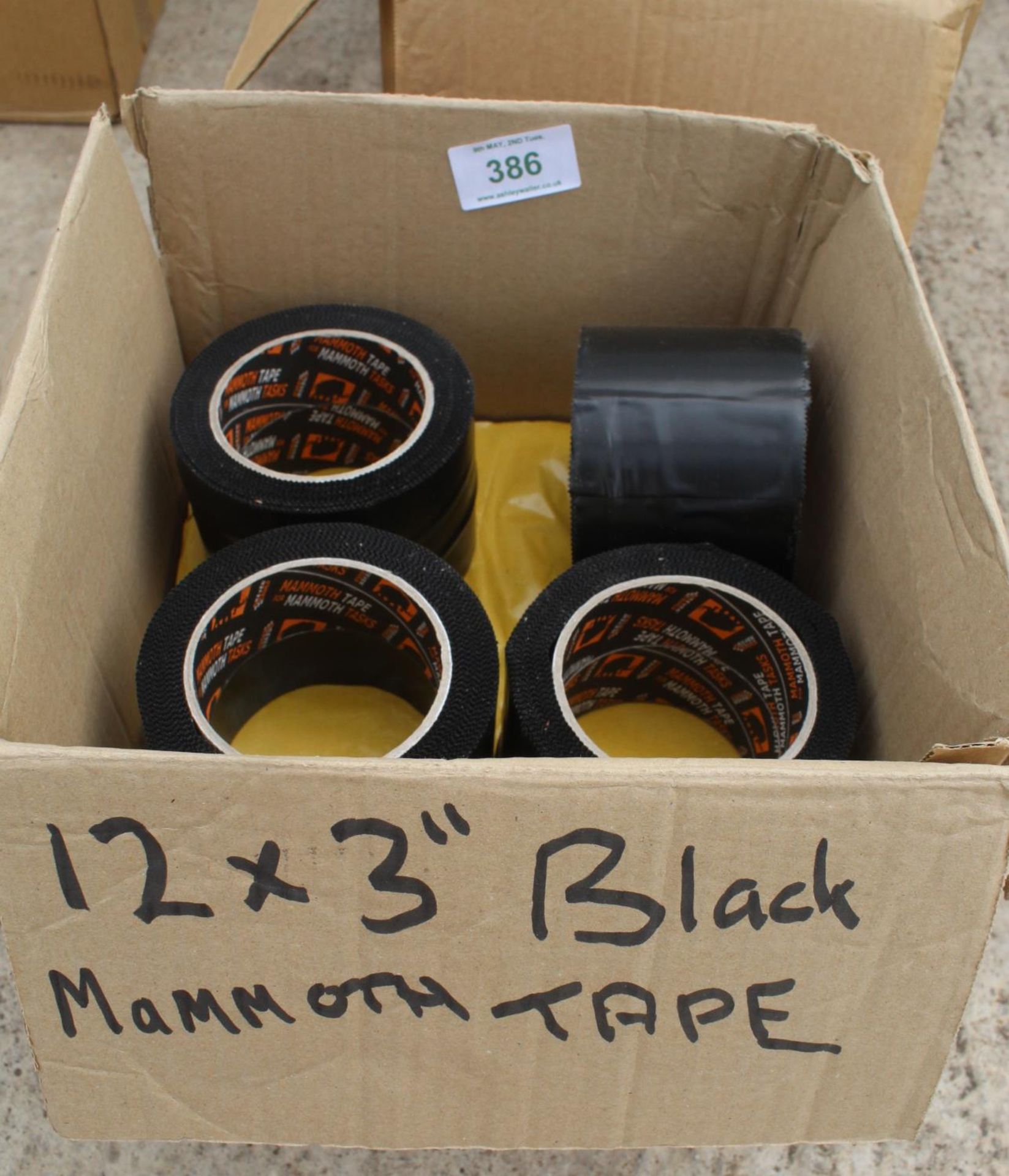 TWELVE X 3" BLACK MAMMOTH TAPE - NO VAT