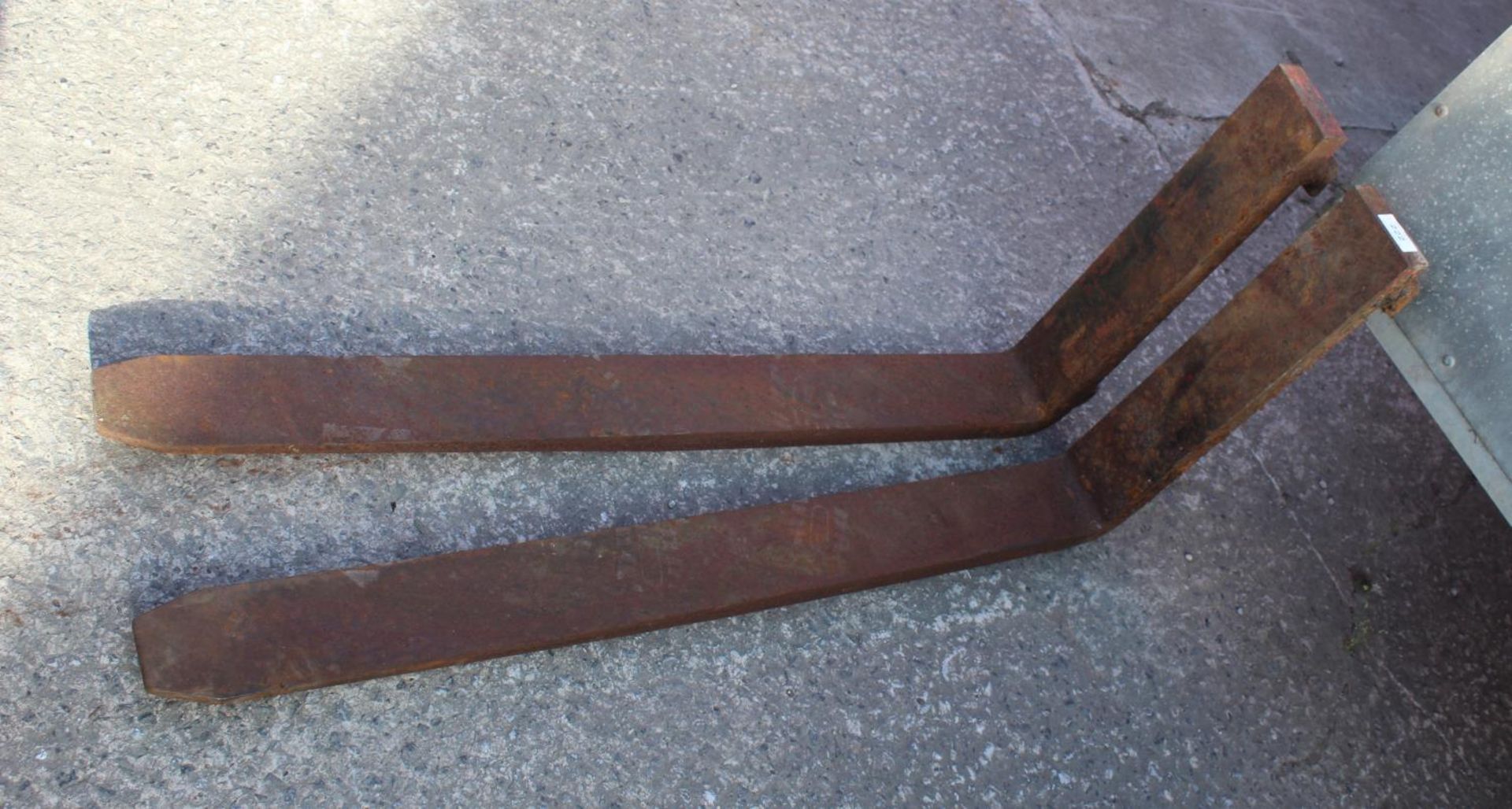 A PAIR OF FORKLIFT TINES NO VAT