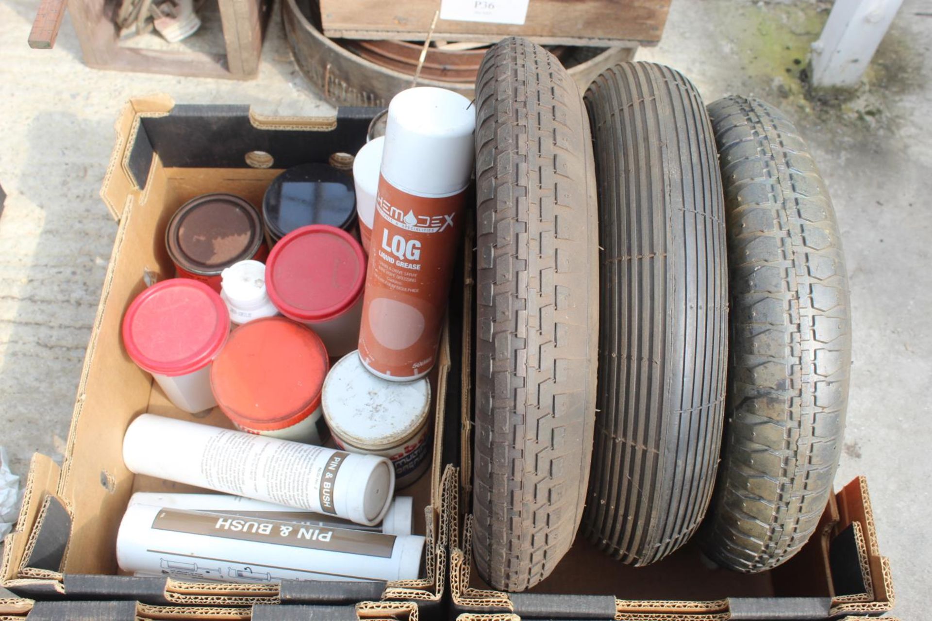 BOX MISC - TYRES,GREASE,ETC - NO VAT - Image 3 of 3