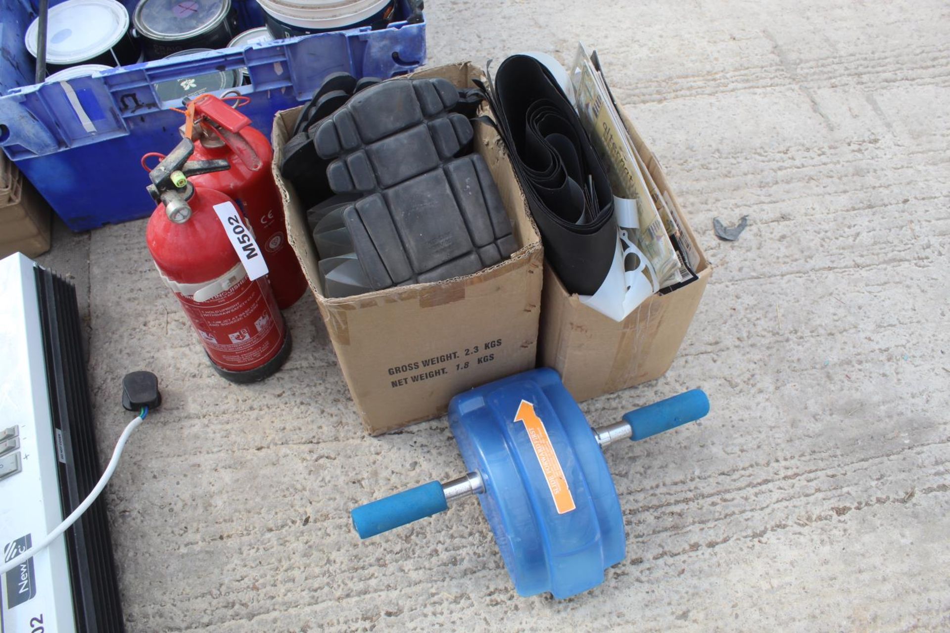 FIRE EXTINGUISHER AND 2 BOXES WITH CONTENTS NO VAT - Image 2 of 2