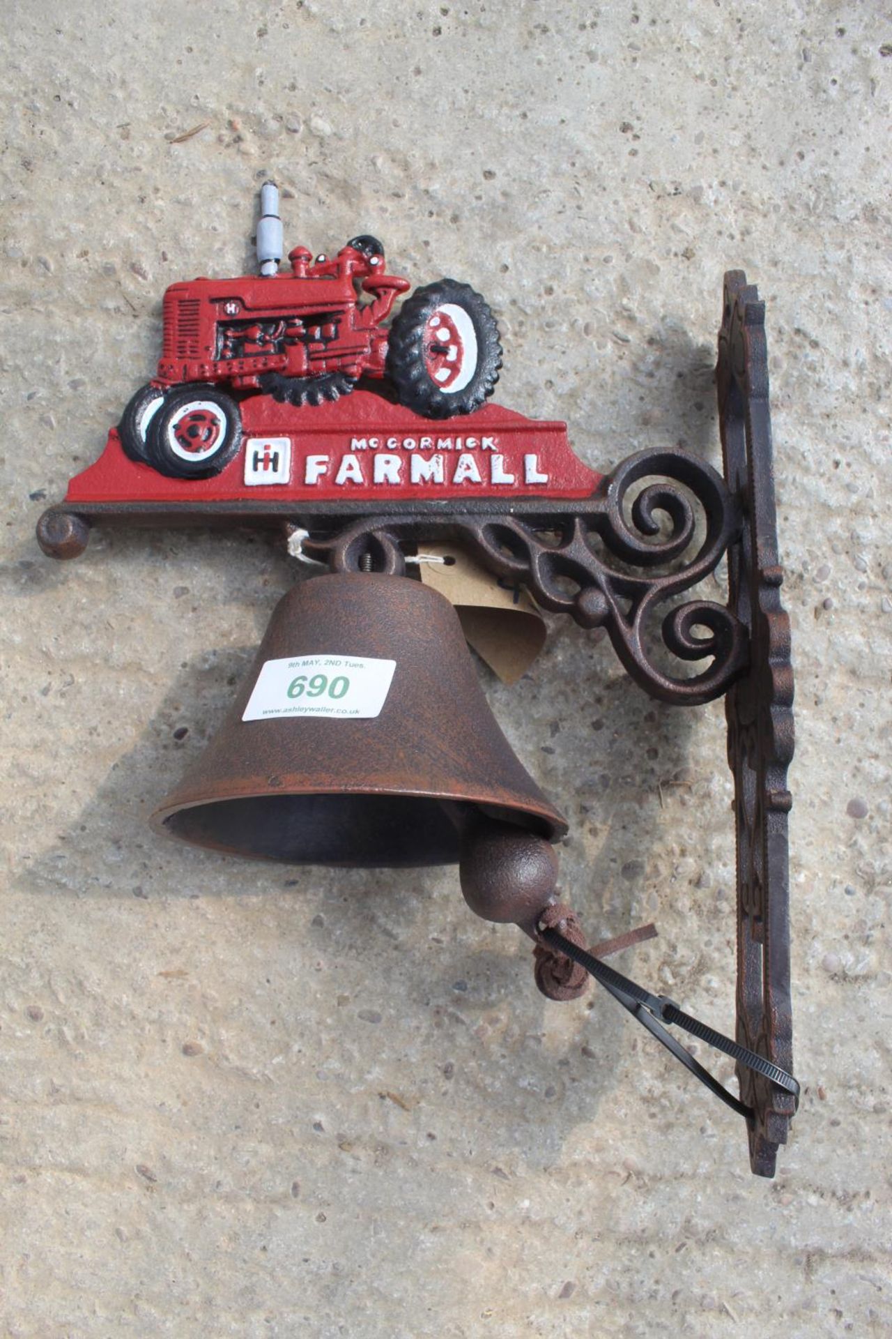 CAST IRON FARMALL TRACTOR BELL NO VAT