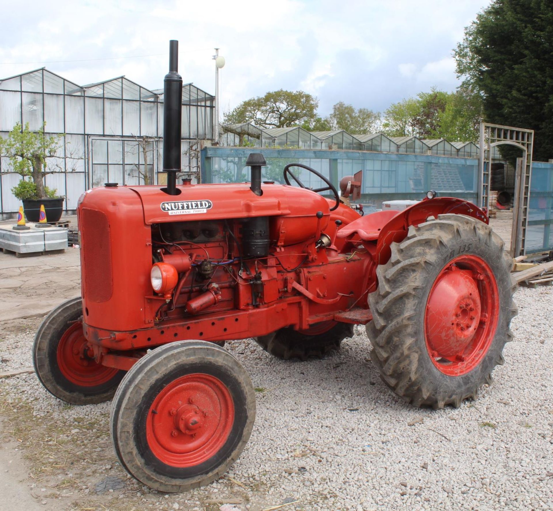 A NUFFIELD UNIVERSAL THREE TRACTOR IN GOOD ORDER RECENT REBUILD, 4 NEW TYRES, RE-CON STARTER,