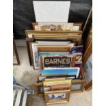 A LARGE ASSORTMENT OF FRAMED PRINTS AND PICTURES