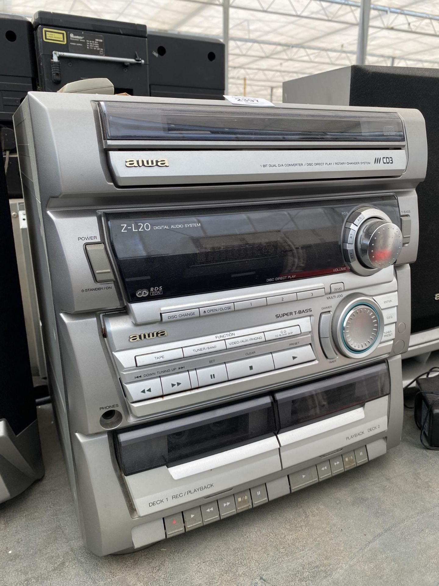 AN AIWA STEREO SYSTEM WITH TWO AIWA SPEAKERS - Image 2 of 2