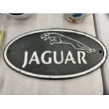 A JAGUAR CAST IRON SIGN