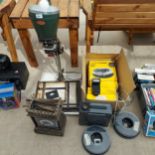 AN ASSORTMENT OF PHOTOGRAPHY EQUIPMENT TO INCLUDE A LAMP AND A KODAK CAROUSEL ETC
