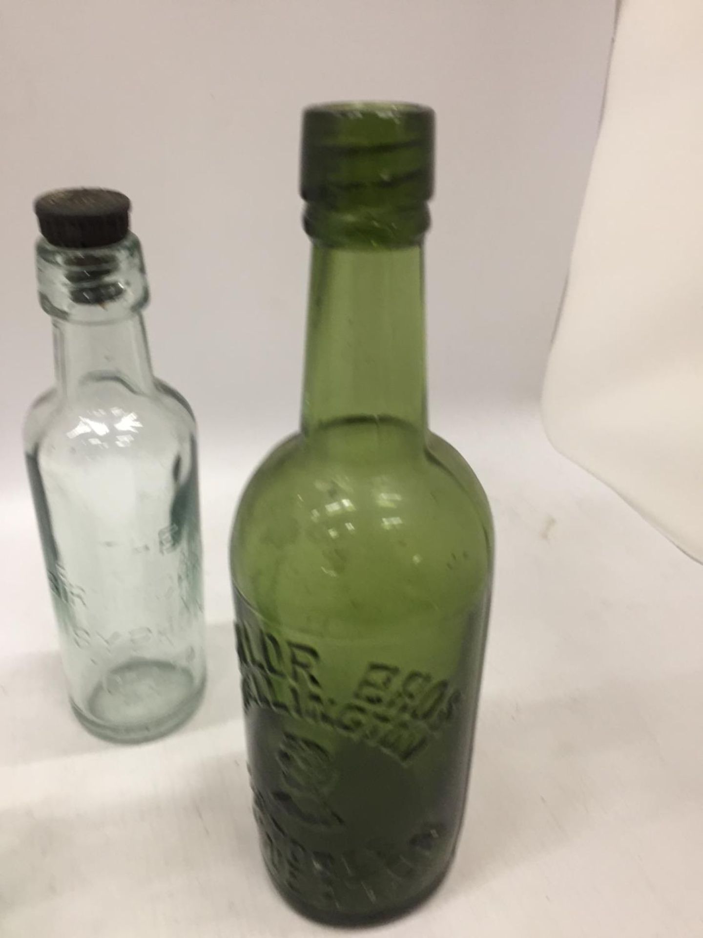 THREE VINTAGE GLASS ADVERTISING BOTTLES - Image 2 of 4