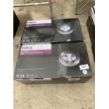 TWO BOXES OF 10 X ROBUS 240V FIXED LED CHROME LIGHTS