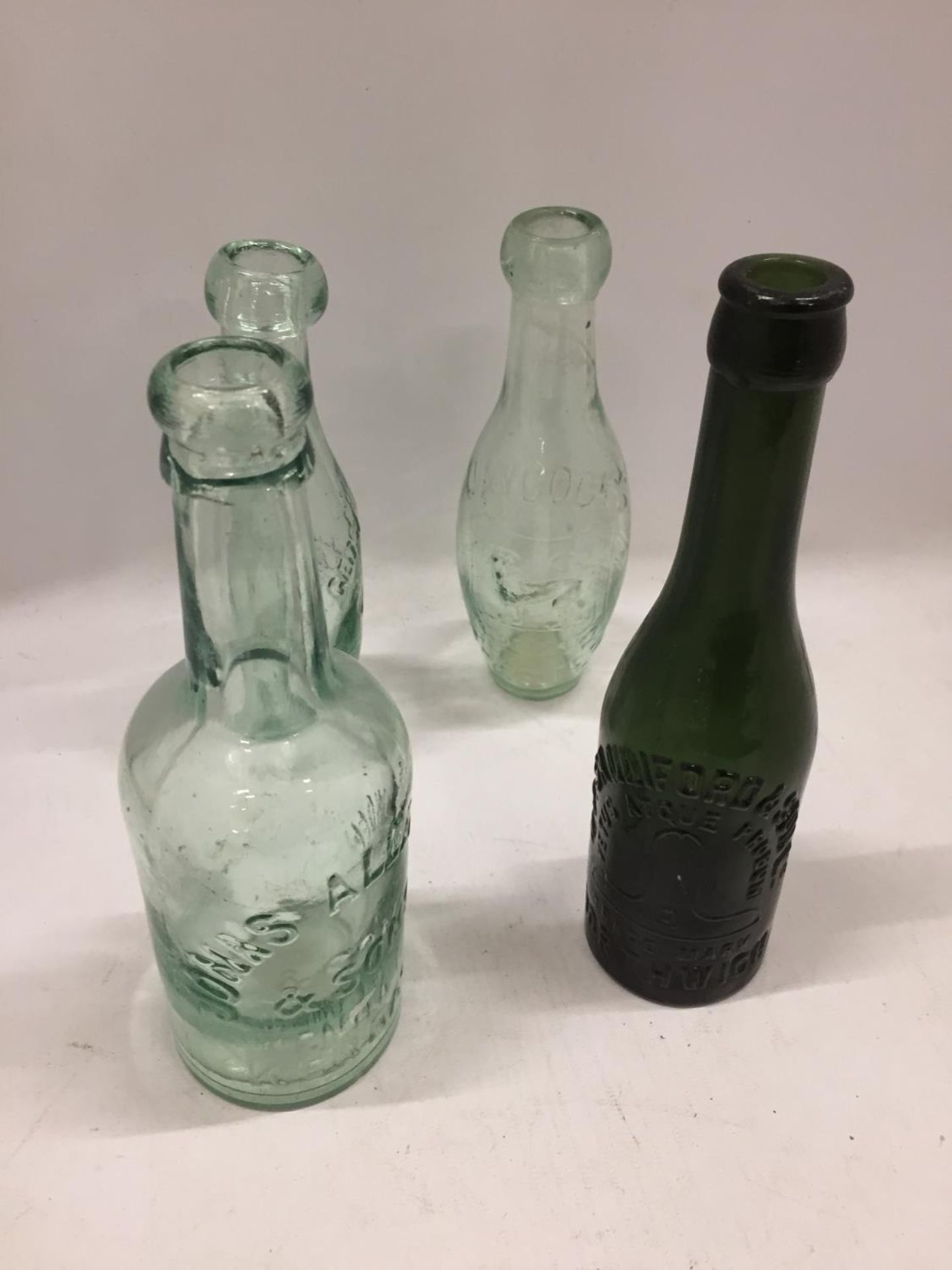 FOUR VINTAGE GLASS BOTTLES - Image 3 of 5