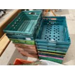 A COLLECTION OF PLASTIC CRATES