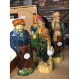 FOUR VINTAGE CONTINENTAL STYLE GLAZED FIGURES